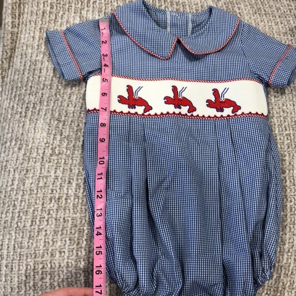 Three Sisters Embroidered Gingham Romper 🦞 - Picture 12 of 16